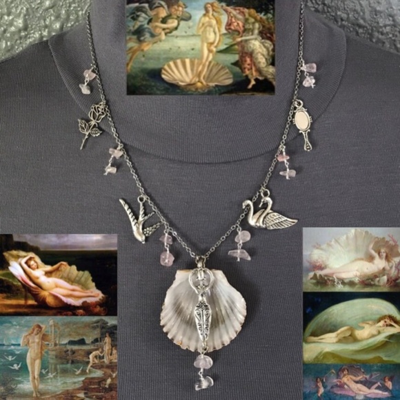 Hand Crafted Jewelry - "Birth of Venus" Aphrodite Goddess Greek Roman Mythology Handmade Necklace